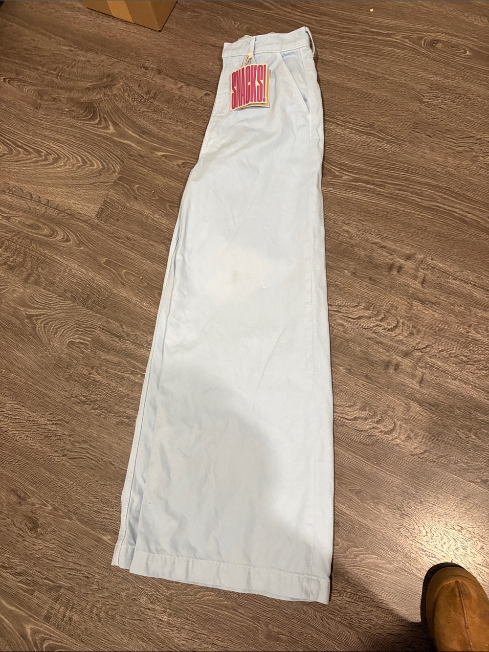 Light Blue Wide Leg Pants Snacks by Mother Denim The Sugar Cone Prep Trousers